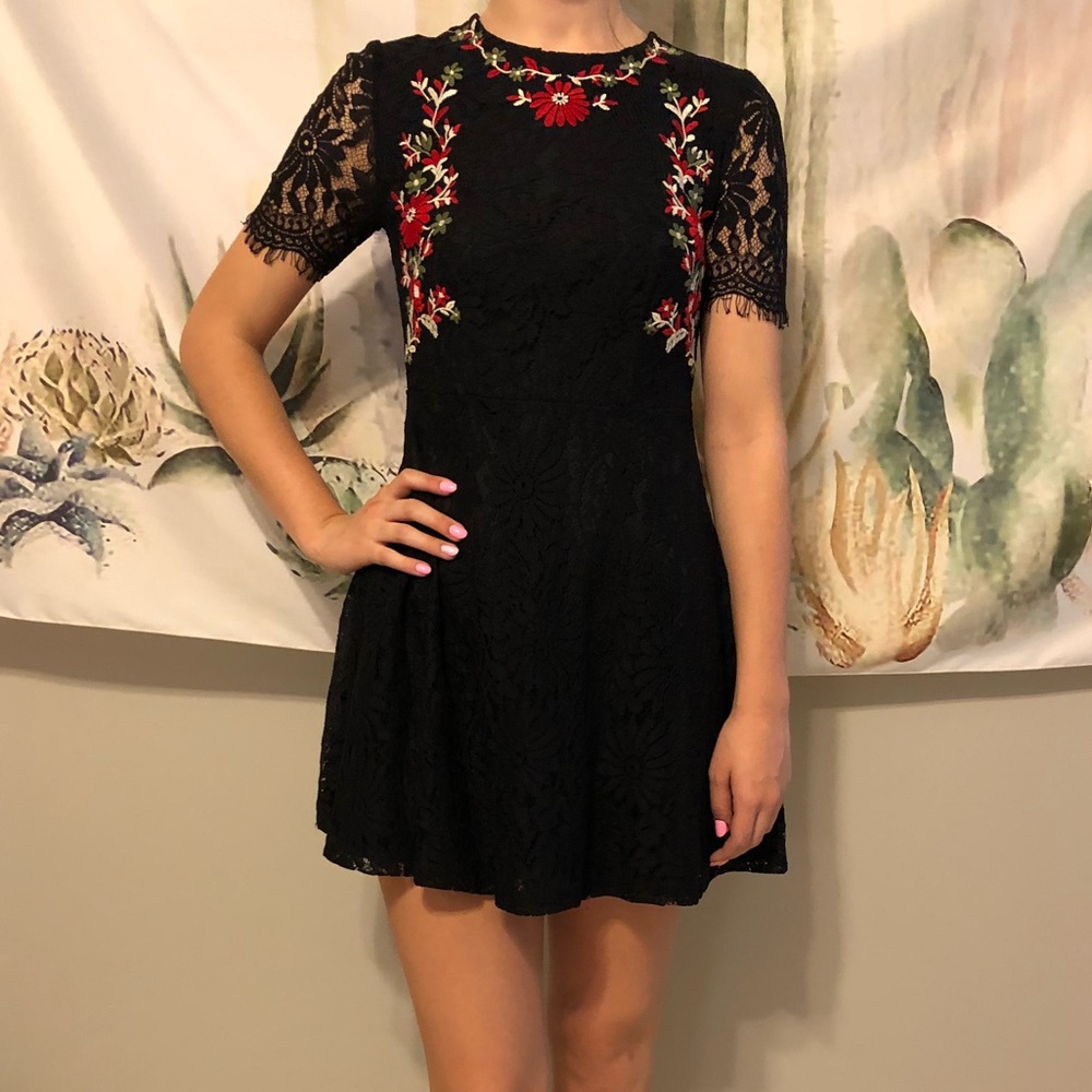 Lace embroidered dress